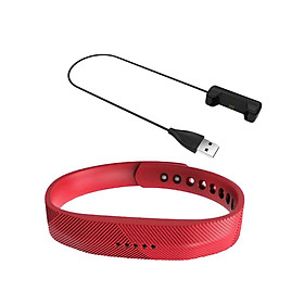 Red Replacement Soft Silicone  Wrist Strap + USB Charging Cable For