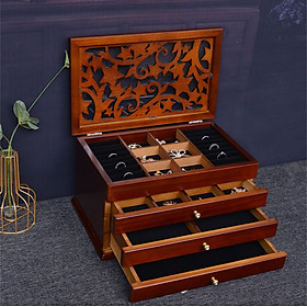 Hộp Đựng Trang Sức Gỗ Vintage 4 Tầng