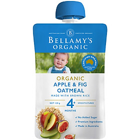 Trái cây xay nhuyễn Bellamy's Organic táo, sung, yến mạch 120g
