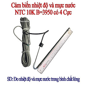 Mua Cảm biến nhiệt độ và mức nước NTC10K B=3950 có 4 cực cho Máy Nước Nóng Năng Lượng Mặt Trời