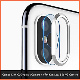 Mua COMBO KÍNH CƯỜNG LỰC DẺO CAMERA + VIỀN KIM LOẠI BẢO VỆ CAMERA DÀNH CHO IPHONE 6/6S/6+/6S+ 7/8 7/8+ X XR XSMAX