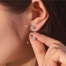 Bông tai bạc thời trang nụ đá 6 chấu chất liệu bằng bạc s925 SA0305 - Bạc trang sức PKG