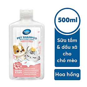 Sữa Tắm Kết Hợp Dầu Xả Cho Chó Mèo Nhiều Mùi Hương Dễ Chịu Snappy Tom Chai 500ml - YonaPetshop