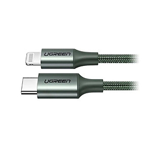 Ugreen UG80564US304TK 1M màu xanh đen cáp chuyển usb type c ra apple lightning dây dù hỗ trợ sạc nhanh PD - HÀNG CHÍNH HÃNG