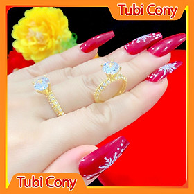 Nhẫn nữ mạ vàng đính xoàn cao