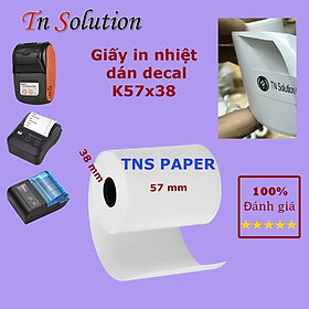 Giấy in nhiệt dán dành cho máy in bill cầm tay khổ 58mm (K57x38) như Pt-210, M1, Mobile Printer...