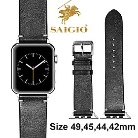 Dây Đeo Apple Watch 49mm 45mm 44mm 42mm, Chất Liệu Da Bò Cao Cấp, Phong Cách Vintage Hoài Cổ, Tương Thích Các Phiên Bản Series Ultra2/Ultra/SE2/SE/9/8/7/6/5/4/3/2/1