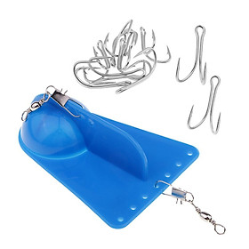 Trolling Diving Plastic Planer Board and 10pcs High Carbon Steel Fishhook