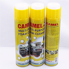 combo 3 Chai Xịt Bọt Đa Năng Vệ Sinh Ghế Da Nội Thất Ô Tô Foam Cleaner Màu Vàng 650ml camel hương chanh