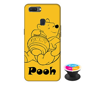 Ốp lưng điện thoại Oppo A5S hình Gấu Pooh tặng kèm giá đỡ điện thoại iCase xinh xắn - Hàng chính hãng