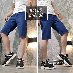 Quần short jean nam MĐ Q32 xanh bạc