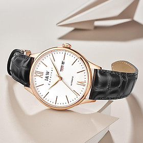 Đồng hồ nam chính hãng IW Carnival 529G-D1,hàng mới fullbox,kính sapphire,chống nước 30m,Bh 24 tháng,máy cơ (automatic),mặt trắng dây da đen xịn