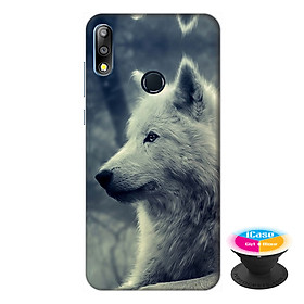 Ốp lưng điện thoại Asus Zenfone Max Pro M2 hình Chó Sói Mẫu 1 tặng kèm giá đỡ điện thoại iCase xinh xắn - Hàng chính hãng
