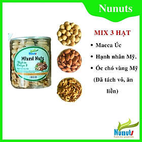 MIX HẠT DINH DƯỠNG NUNUTS ÓC CHÓ VÀNG , HẠNH NHÂN ,MACCA HŨ 250G