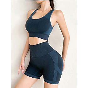 Set Quần Short Và Áo Bra Tập Gym Nữ TZ1306 Khoét Lưng Cực Sexy