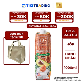 Sữa hạt Hạnh Nhân Bơ Rau củ 137 DEGREES 1000ml - ĐƠN 399K TẶNG TÚI