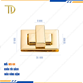 Khóa gài túi xách, Khóa xoay túi xách, Khóa kim loại hình chữ nhật túi xách mạ điện độ bền 5-8 năm