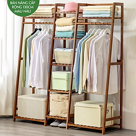 Mua Tủ Treo Quần Áo. Giá Quần Áo Thông Minh size 130cm Phiên Bản Nâng Cấp Làm Từ Tre Kiểu Dáng Hiện Đại Với Kết Cấu Hình Thang Chắc Chắn -AT013