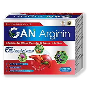 Giải độc gan GAN ARGININ Red - Cà gai leo, Diệp hạ châu, Sài đất, Nhân trần - Thanh nhiệt mát gan, Giải độc gan hiệu quả - Hộp 60 viên chuẩn GMP Bộ Y tế