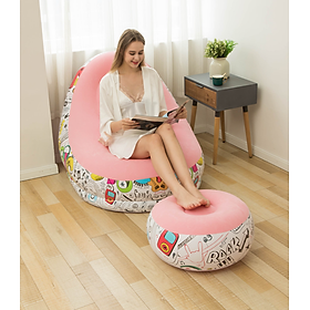 Mua Ghế Hơi Nghỉ Ngơi Dễ Thương PinkMuice + Gác Chân (Kèm máy bơm điện 220V