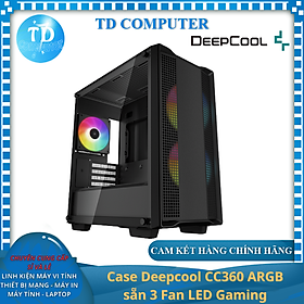 Mua Vỏ máy tính Case Deepcool CC360 ARGB sẵn 3 Fan LED Gaming Kính cường lực (Mini-ITX/ Micro-ATX) - Hàng chính hãng Viễn Sơn phân phối