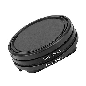 58mm Filter Adapter Ring + CPL Filter w/ Cover for    5 Housing Case