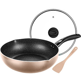 Chảo Đá Chống Dính Kèm Nắp Thủy Tinh Midea 28cm Nấu Được Bếp Ga, Bếp Điện