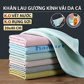 Mua SET 5 Khăn Lau Gương Kính Màn Hình Đa Năng 30x40 CM Không Bụi Vải Da Cá Lau Mặt Bàn Bếp