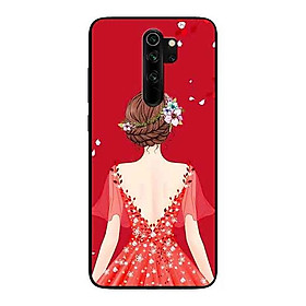 Ốp Lưng in cho Xiaomi Redmi Note 8 Pro Mẫu Cô Gái Váy Đỏ - Hàng Chính Hãng