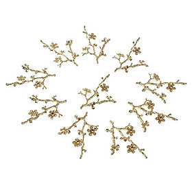 10 Pieces Flower Branch Buttons Flatback Embellishments for Crafts