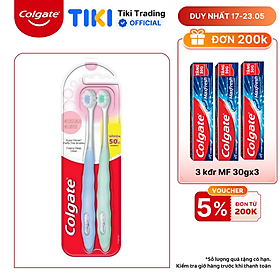 Bộ đôi bàn chải Colgate Cushion Clean công nghệ tạo bọt kem siêu mịn