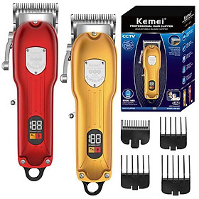 Tông đơ cắt tóc chuyên nghiệp Kemei KM-802 màn hình LCD hiển thị công suất mạnh mẽ 10W sạc nhanh pin trâu