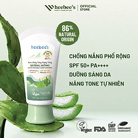 Kem Chống Nắng Thuần Chay Phổ Rộng Xương Rồng Heebee's Dưỡng Trắng, Chống Tia UVA, UVB, Ánh Sáng Xanh, Nâng Tone 40g
