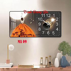 Tranh Đồng Hồ Treo Tường tráng gương ️giá xởng️ Đồng Hồ Pha Lê Trang Trí Decor Nhà Cửa Phòng Khách kim trôi KT 30x60cm