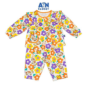 Bộ quần áo Dài bé gái họa tiết Ngựa Hoa Cam Thun cotton - AICDBGIURXTS - AIN Closet