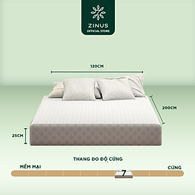 Nệm foam cuộn hút chân không Gel Mát cao cấp Zinus - Gel-Infused Foam Mattress 25cm
