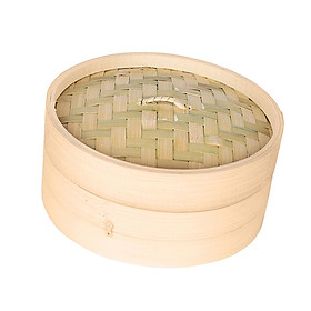 Natural Bamboo Steamer Basket Food Steamer Cooker for Dumpling  Sum 15cm