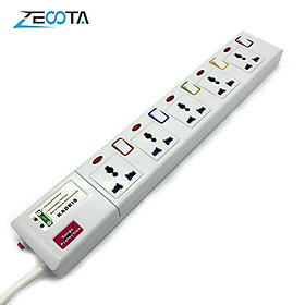 Power Strip Socket 5 way AC Universal Outlets Plug Surge Protector Individual Switch Overload Protection 3m/9.8ft Extension Cord Standard: EU Plug