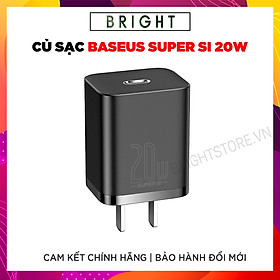 Củ Sạc Baseus Super Si 20W Mini Type C - PD/QC 3.0 - Hàng Chính Hãng