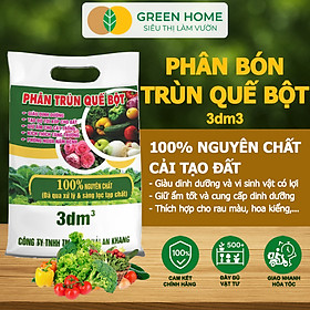 Phân Trùn Quế Bột Greenhome, Bao 3dm3, Nguyên Chất, Bổ Sung Dinh Dưỡng, Cải Tạo Đất - HAK TRÙN QUẾ 3DM3