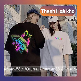 ÁO THUN ĐẸPSiêu Rẻ Áo Thun Unisex Tay Lỡ Phản Quang 7 Màu Thiết Kế Hình Sói Cực Hot