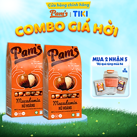 COMBO 2 Maccadamia Nữ Hoàng Nhập Khẩu Úc Pam's(250g) - Tách Tay, Sấy Chín Thơm Ngon