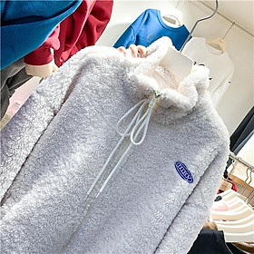 Áo Khoác Bông Lông Cừu Khoá Kéo Dày Dặn Có Lót Trong Siêu Ấm - Oversize Nam Nữ