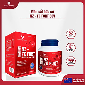 Viên uống bổ sung sắt hữu cơ nhập khẩu chính hãng New Zealand NZ FE FORT (30 viên) giúp bổ sung sắt và acid folic hỗ trợ giảm nguy cơ thiếu máu do thiếu sắt, cải thiện hoa mắt chóng mặt do thiếu sắt