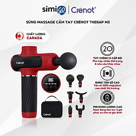 Máy massage cầm tay Crenot Therap M5 sung matxa thư giãn giảm dau nhức toàn thân với 6 đầu mát xa cao cấp và 20 cấp độ