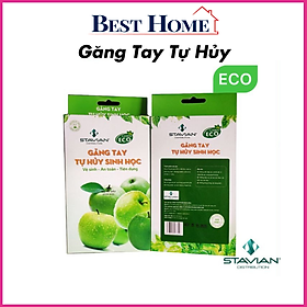 Mua Găng tay nilon GREEN ECO găng tay tự hủy sinh học an toàn hộp bao tay nilong dùng 1 lần