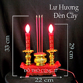 Mua Bộ lư hương và 2 nến điện bàn thờ ông bà tổ tiên