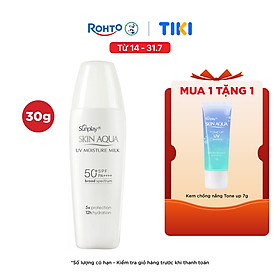 Kem chống nắng Skin Aqua dưỡng ẩm, dạng sữa dùng hàng ngày Sunplay Skin UV Moisture SPF 50, PA++++ 30g
