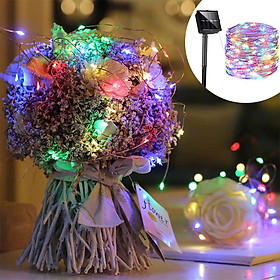 DÂY ĐÈN LED TRANG TRÍ 20M NHIỀU MÀU – SẠC NĂNG LƯỢNG MẶT TRỜI, BỀN ĐẸP CHO MỌI KHÔNG GIAN