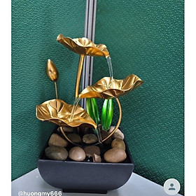 Mua Thác nước phong thủy hoa sen kim loại sang trọng trang trí decor nhà cửa siêu xinh cao 28 cm